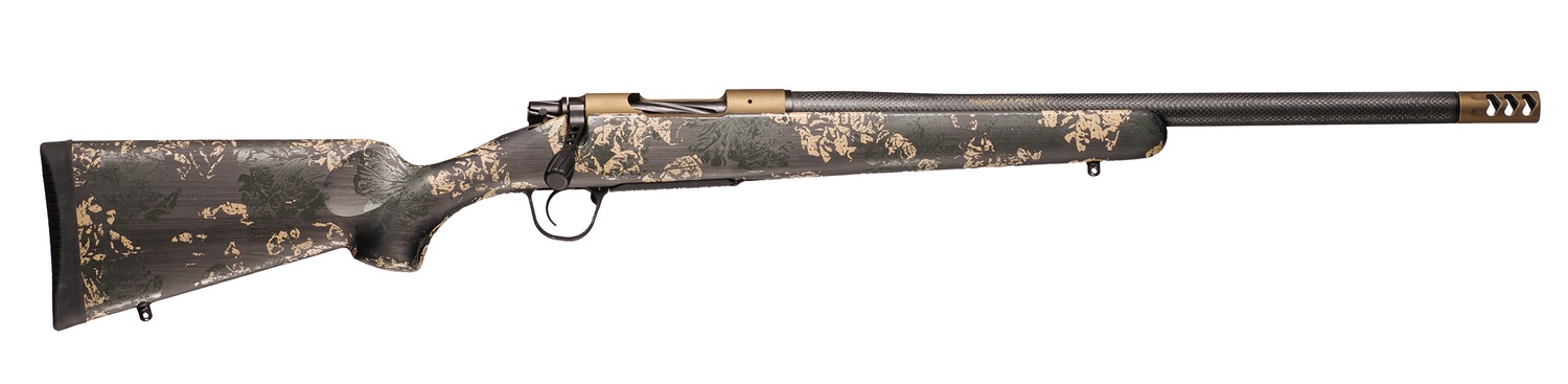 Christensen Arms 8010619100 Ridgeline FFT 6.5 PRC 3+1 20" Carbon Fiber/Threaded Barrel, Burnt Bronze Cerakote, Green with Black/Tan Accents Stock