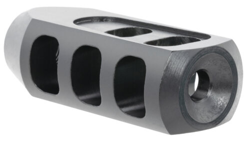 TacFire  Tanker Muzzle Brake  Black Oxide Steel with 1/2"-28 tpi Threads 2.76" OAL 1.37" Diameter for 5.56x45mm NATO