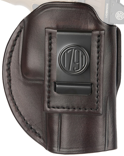 1791 Gunleather 4WH6SBRR 4-Way  IWB/OWB Size 06 Signature Brown Leather Belt Clip Compatible w/ Glock 21/Sig P225 Right Hand