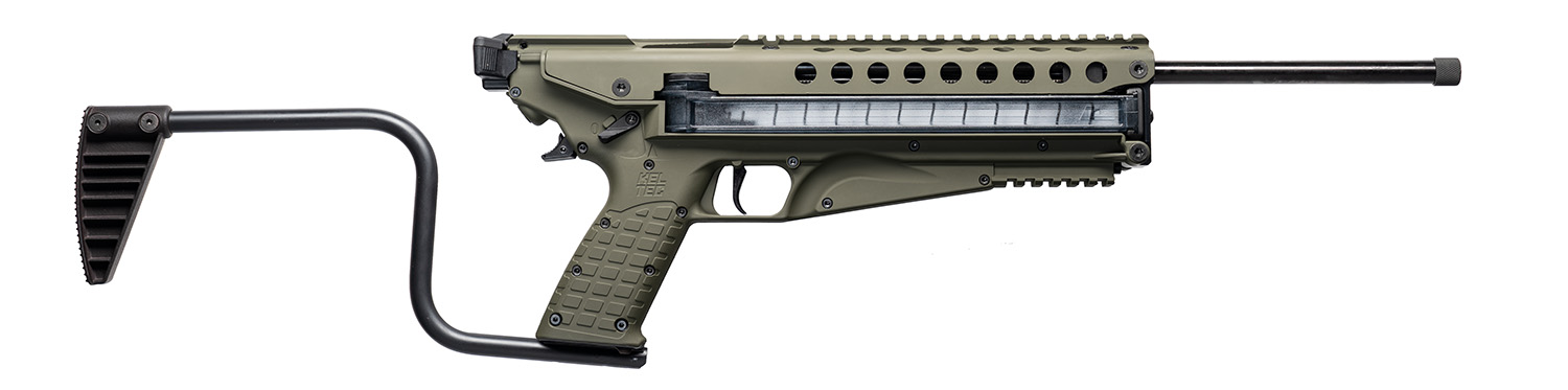 Kel-Tec R50GRN R50 5.7x28mm 50+1 16.10" Threaded Barrel, Green Receiver & Polymer Grip, Side-Folding Stock, Adjustable Sights, QD Sling Mount