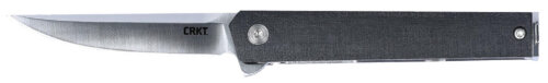 CRKT 7095KX CEO  Compact 2.61" Folding Plain Satin 4116 SS Blade/Black GRN Handle Includes Pocket Clip