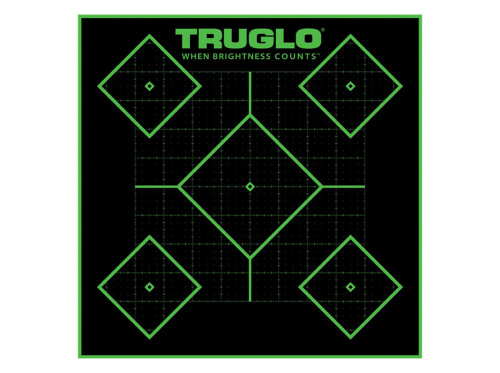 TruGlo TG14A25BB Tru-See 5- Diamond Target Self-Adhesive Heavy Paper Black/Green 12"x12" 25 Pack
