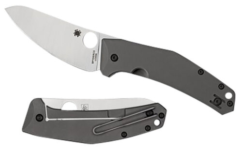 Spyderco C211TIP SpydieChef Salt 3.32" Folding Plain LC200N Blade Satin Titanium Handle Includes Pocket Clip