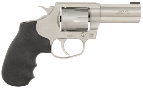 Colt Mfg KCOBRASM3BB King Cobra  Small 357 Mag 6 Shot 3" Matte Stainless Steel Barrel, Cylinder Frame, Black Hogue Overmolded Grips, Exposed Hammer
