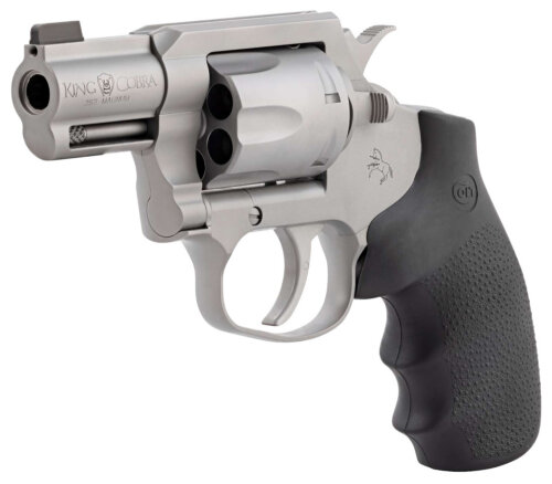 Colt Mfg KCOBRASM2BBS King Cobra  Small 357 Mag 6 Shot 2" Matte Stainless Steel Barrel, Cylinder Frame, Black Hogue Overmolded Grips, Exposed Hammer