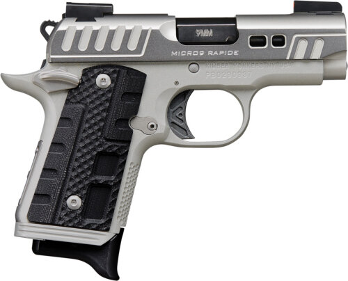 Kimber Mfg.,inc 3300223 Micro 9 Rapide Black Ice 9mm 7+1 3.15" Silver/Grey KimPro II Black G10 Grip