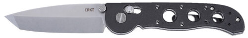 CRKT M16-02X M16 02X Folder 3.11" Folding Tanto Plain Stonewashed D2 Steel Blade, Black Grivory Handle