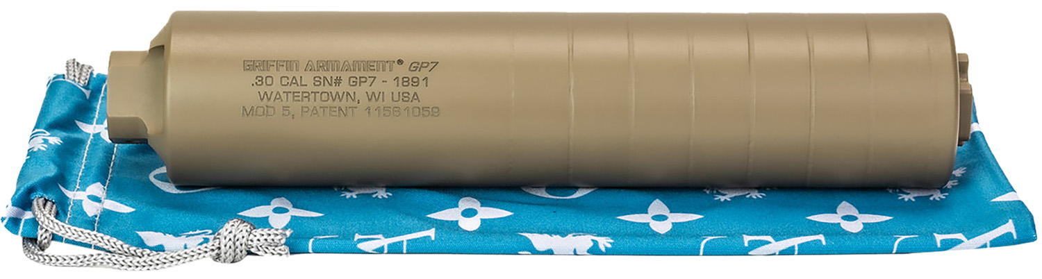 Griffin Armament GAGP7FDE-W GP7 Direct Thread Suppressor 7.62mm 1.50" FDE 17-4 PH Stainless Steel 5/8"x24