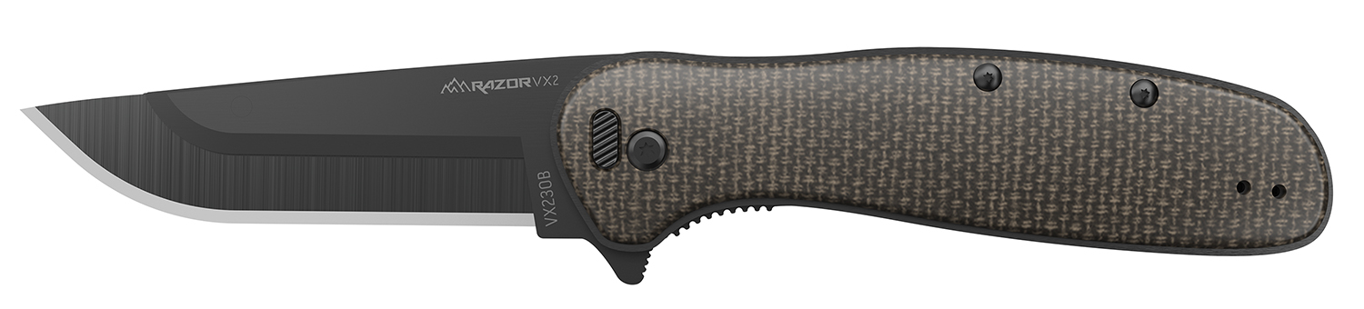 Outdoor Edge VX230DC Razor VX2 3" Folding Plain 420J2 SS Blade Brown/Burlap