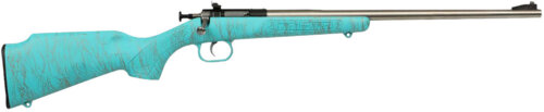 Crickett KSA2446 Gen2  Youth 22 LR 1rd 16.13" Stainless Single Shot Barrel, Stainless Steel Receiver, Blue w/Gold Webbing Fixed Synthetic Stock