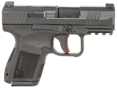 Canik HG7651CAN Mete MC9 *CA Compliant Micro-Compact Frame 9mm Luger 10+1 3.18" Steel Barrel, Black Cerakote Optic Ready/Serrated Steel Slide, Black Polymer Frame w/Picatinny Rail, Textured Grip