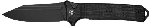Civivi Knives C23080-1 Neurohaptic  EDC 3.74" Folding Clip Point Plain Black Stonewashed Nitro-V Steel Blade, Black Textured G10 Handle