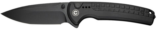 Civivi Knives C22025D-1 Sentinel Strike II 3.70" Folding Plain Black Stonewashed Nitro-V Steel Blade, Black Textured FRN Handle
