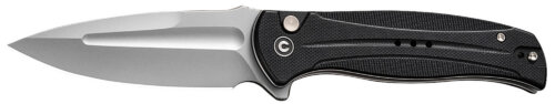 Civivi Knives C23053-3 Incindie  3.48" Folding Spear Point Plain Stonewashed 14C28N Steel Blade, Black Textured G10 Handle