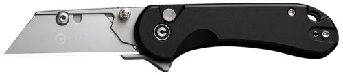 Civivi Knives C23039B-1 Elementum Utility All Purpose Utility Plain 6Cr13 Stainless Steel Blade, Black Aluminum Handle, 3 Blades & Pouch