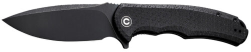 Civivi Knives C803G Praxis 3.75" Folding Plain Black Stonewashed 9Cr18MoV SS Blade, Black Textured Micarta Handle