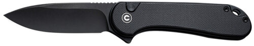 Civivi Knives C18062P-1 Elementum II  EDC 2.96" Folding Drop Point Plain Black Stonewashed Nitro-V Steel Blade, Black Textured G10 Handle