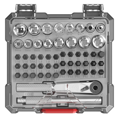 Real Avid AVX3SGBS52 X3 Driver Socket/Gunsmithing Bit Set Black/Gray 52 Pieces
