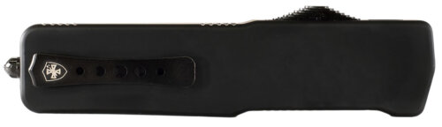Templar Knife MZBR321 Premium Weighted Slim 3.16" OTF Drop Point Plain Black Oxide Stonewashed Powder Coated D2 Steel Blade, 4.93" Black Aluminum/Rubber Handle