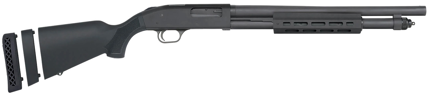 Mossberg 50799 590A1 12 Gauge Pump 3" 6+1 18.50" Black Parkerized Heavy Walled Barrel, M-LOK Forend, Black Parkerized Steel Drilled & Tapped Receiver, Fixed Black Synthetic Stock, Cylinder Bore Choke