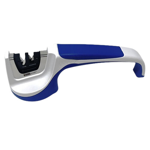 AccuSharp 036C Knife Sharpener Pull Through Blue/White Hand Held Diamond Tungsten Carbide Sharpener Ergonomic Handle