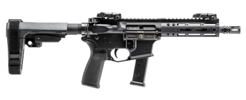 Alpha Foxtrot AA08X1HXX-XABK20 AFMG9  9mm Luger 20+1 7.50" Black QPQ Threaded Barrel, M-LOK Handguard, Black Anodized Aluminum Receiver w/Picatinny Rail, Black Polymer SB Tactical Brace, MFT Grip
