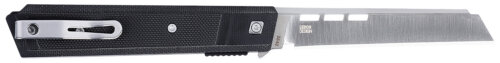 CRKT 3840 Zephyr 3.22" Folding Sheepsfoot Plain Satin D2 Steel Blade, Black Textured G10 Handle