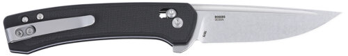 CRKT 7075 Q Compact 3.05" Folding Drop Point Plain Stonewashed 14C28N Steel Blade, Black GRN Handle