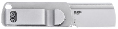 CRKT 7118 Box Key EDC 1.24" Folding Plain Stonewashed 12C27 Sandvik SS Blade, Stainless Steel Handle