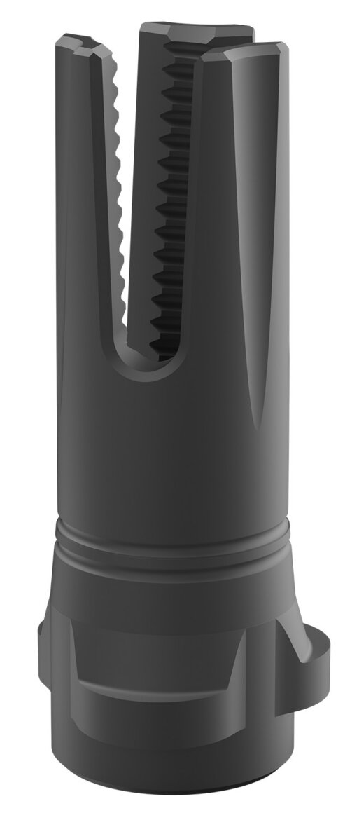 Breek Arms BRK4319 Scorch 3-Prong Flash Hider Black Nitride Steel 5/8"x24 Threads 9mmLuger Compatible w/ Breek-LOK 3QD