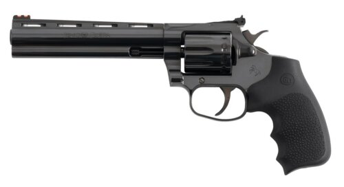 Colt Mfg KCOBRA22-BP6RFO King Cobra Target 22 LR 10rd Shot 6" Blued Vent Rib Barrel, Blued Carbon Steel Cylinder & Frame, Black Hogue Overmolded Grip, Exposed Hammer