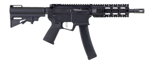 Dpms Panther Arms DP51655221916 Kitty Kat S9 9mm Luger 33+1 8" Black Nitride Heavy Threaded Barrel, Black Hardcoat Anodize Aluminum Receiver w/Picatinny Rail, DPMS Quad Rail Handguard, Black Polymer S