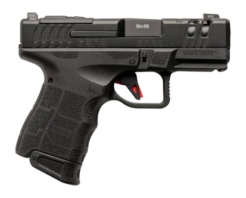 Sarsilmaz SAR9SCG3BL10 SAR9 Gen3 Sub-Compact 9mm Luger 10+1 3.30" Black Barrel, Black Steel Optic Cut/Serrated Slide, Black Polymer Frame w/Picatinny Rail, Textured Grip, RMSc Footprint