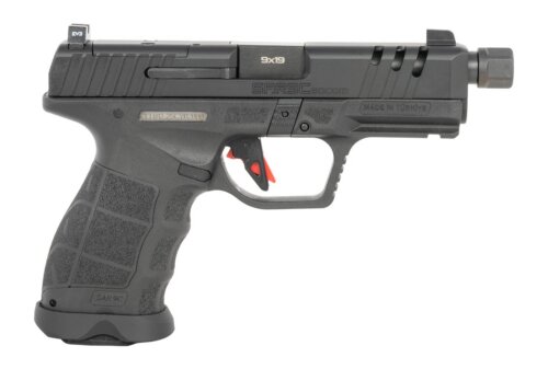 Sarsilmaz SAR9CSOCOMBL10 SAR9 SOCOM Compact 9mm Luger 10+1 4.70" Black Threaded Barrel, Black Steel Optic Cut/Serrated Slide, Black Polymer Frame w/Picatinny Rail, Interchangeable Backstrap Grip, RMSc