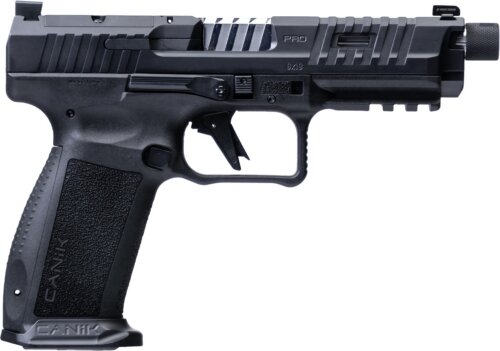 Canik HG7069-N Mete SFT Pro Full Size 9mm Luger 20+1 18+1 5" Chrome Plated Threaded Barrel, Stingray Steel Optic Ready/Serrated Slide, Stingray Polymer Frame w/Picatinny Rail, Interchangeable Backstra