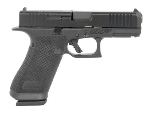 Glock U64550203 G45 Gen6 Crossover Frame 9mm Luger 17+1 4.02" Black GMB Barrel, Black nDLC Steel Optic Ready/Serrated Slide, Black Polymer Frame w/Accessory Rail, Interchangeable Backstrap Grip, Ambid
