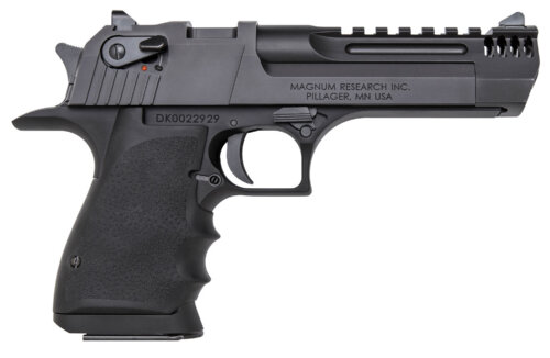 Magnum Research DE357L5IMB Desert Eagle L5 357 Mag 5" with Muzzle Brake 9+1 Black Hardcoat Anodized Aluminum Frame Black Carbon Steel Slide Black Hogue Wraparound Rubber Grip