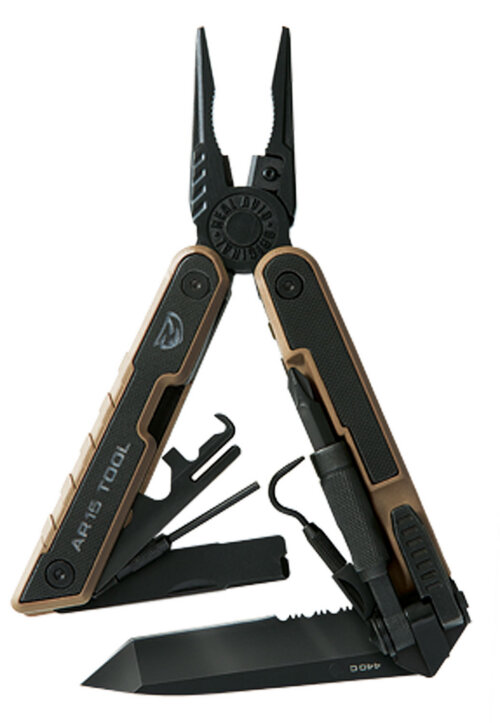 Real Avid AVAR15T AR15  440C SS Part Serrated Blade Black G10 Handle AR Platform