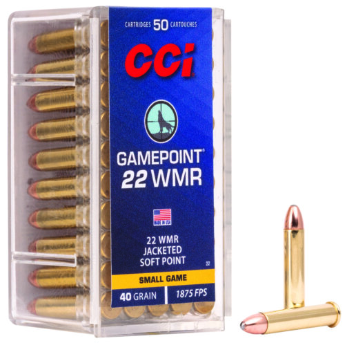 CCI 0022 Gamepoint Rimfire 22WMR 40gr Jacketed Soft Point 50 Per Box/40 Case