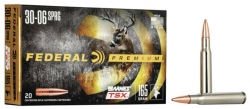 Federal P3006AF Premium  30-06Springfield 165gr Barnes TSX 20 Per Box/10 Case