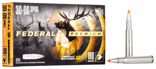Federal P3006TT1 Premium  30-06Springfield 180gr Trophy Bonded Tip 20 Per Box/10 Case