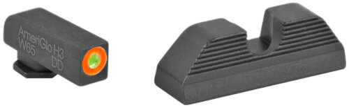 AmeriGlo GL353 Protector Sight Set for Glock Green Tritium Orange Outline Front Sight-Black Serrated Rear Sight