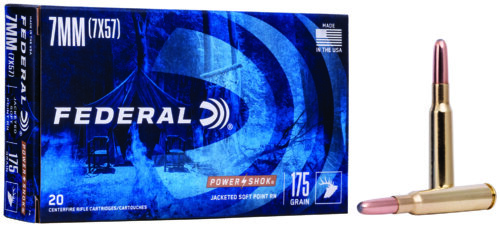 Federal 7A Power-Shok  7mmMauser 175gr Jacketed Soft Point 20 Per Box/10 Case