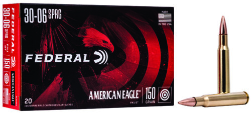 Federal AE3006N American Eagle Rifle 30-06Springfield 150gr Full Metal Jacket Boat Tail 20 Per Box/25 Case
