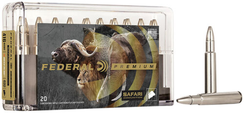 Federal P416T1 Premium Safari Cape-Shok 416Rigby 400gr Trophy Bonded Bear Claw 20 Per Box/10 Case