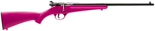 Savage Arms 13780 Rascal  Youth 22 LR 1rd 16.13" Matte Black Sporter Barrel, Matte Black Carbon Steel Receiver, Pink Fixed Synthetic Stock, Right Hand