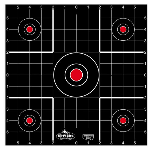 Birchwood Casey 35212 Dirty Bird  Bullseye Tagboard Hanging 12" Black/Red 12 PK