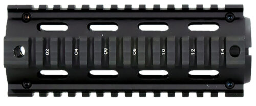 Aim Sports MT021 M4 Handguard 6" Carbine Style Made of Aluminum with Black Anodized Finish & Quad Rail