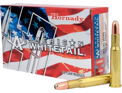 Hornady 80801 American Whitetail  30-30Win 150gr InterLock Round Nose 20 Per Box/10 Case
