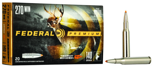 Federal P270TT3 Premium  270Win 140gr Trophy Bonded Tip 20 Per Box/10 Case